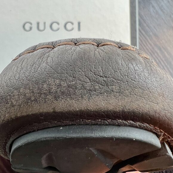 Men’s Gucci Plain Toe Moccasin Leather Loafers & Slip-ons - Picture 12 of 13